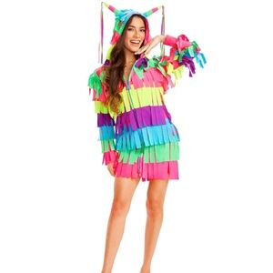 Tipsy Elves Multicolor Fringe Dress
